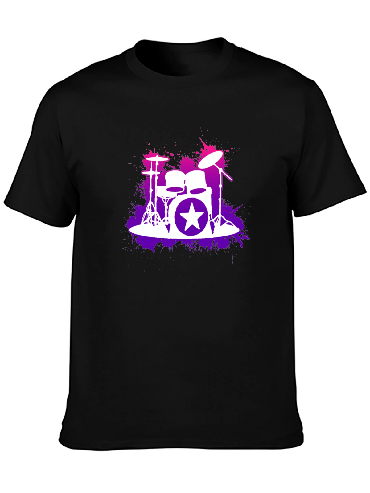 Drum Kit Starburst Black T-Shirt