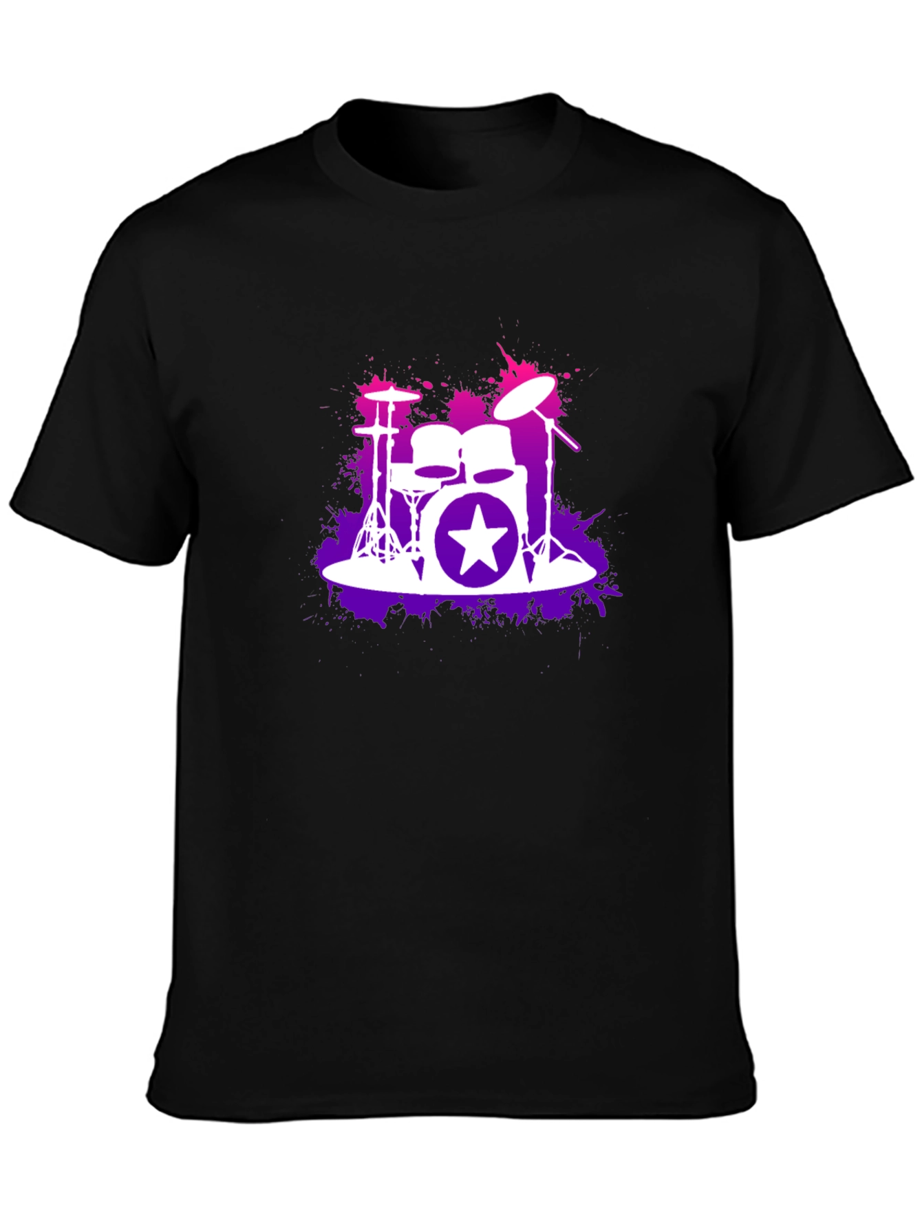 Drum Kit Starburst Black T-Shirt