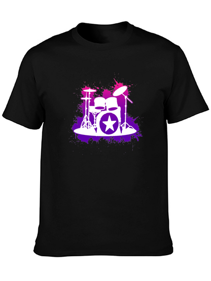 Drum Kit Starburst Black T-Shirt