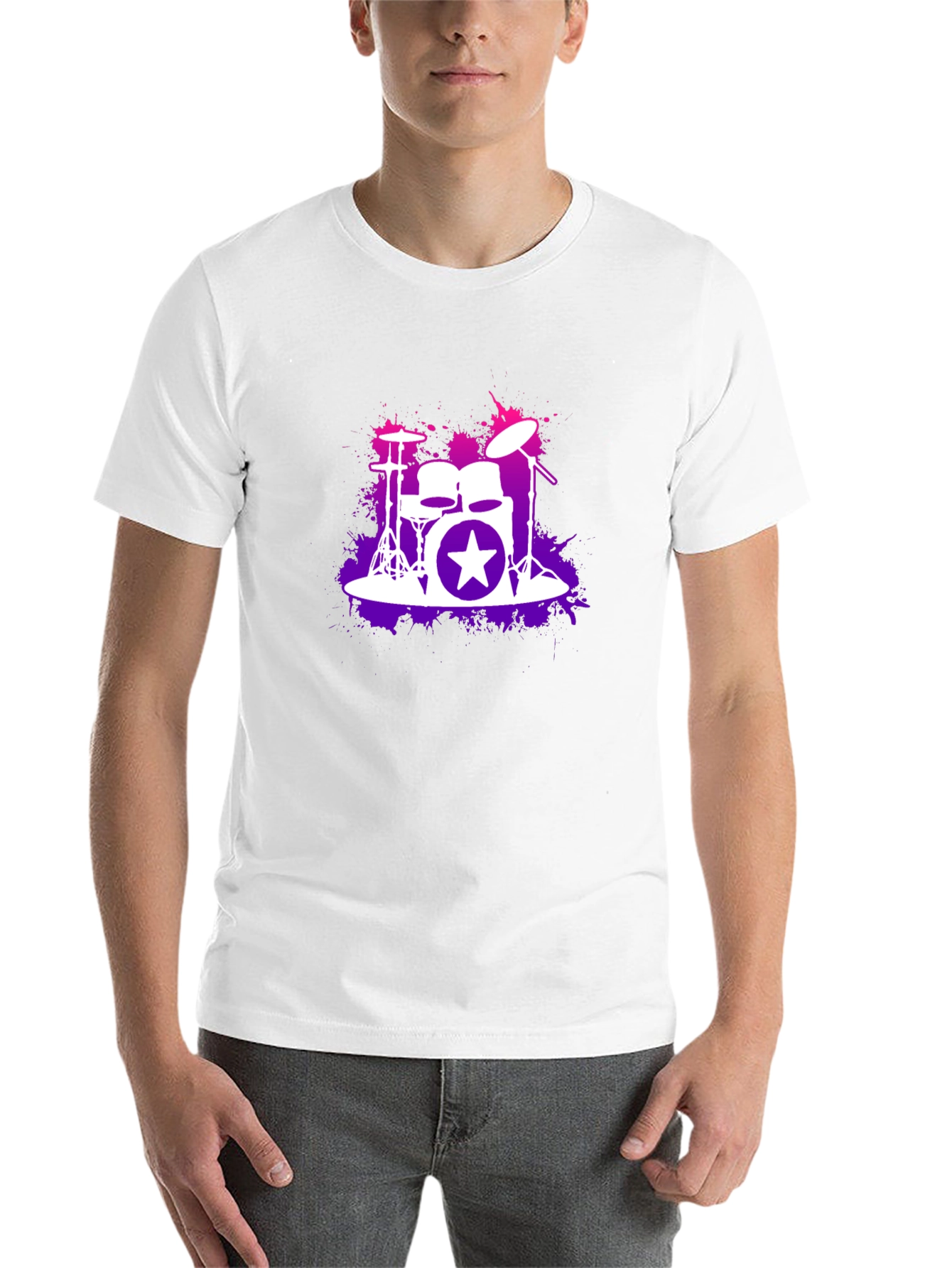 Drum Kit Starburst Black T-Shirt