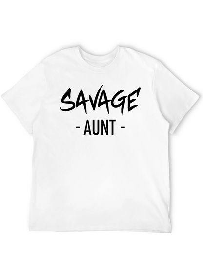 Savage Aunt Graphic Tee - Black Casual T-Shirt