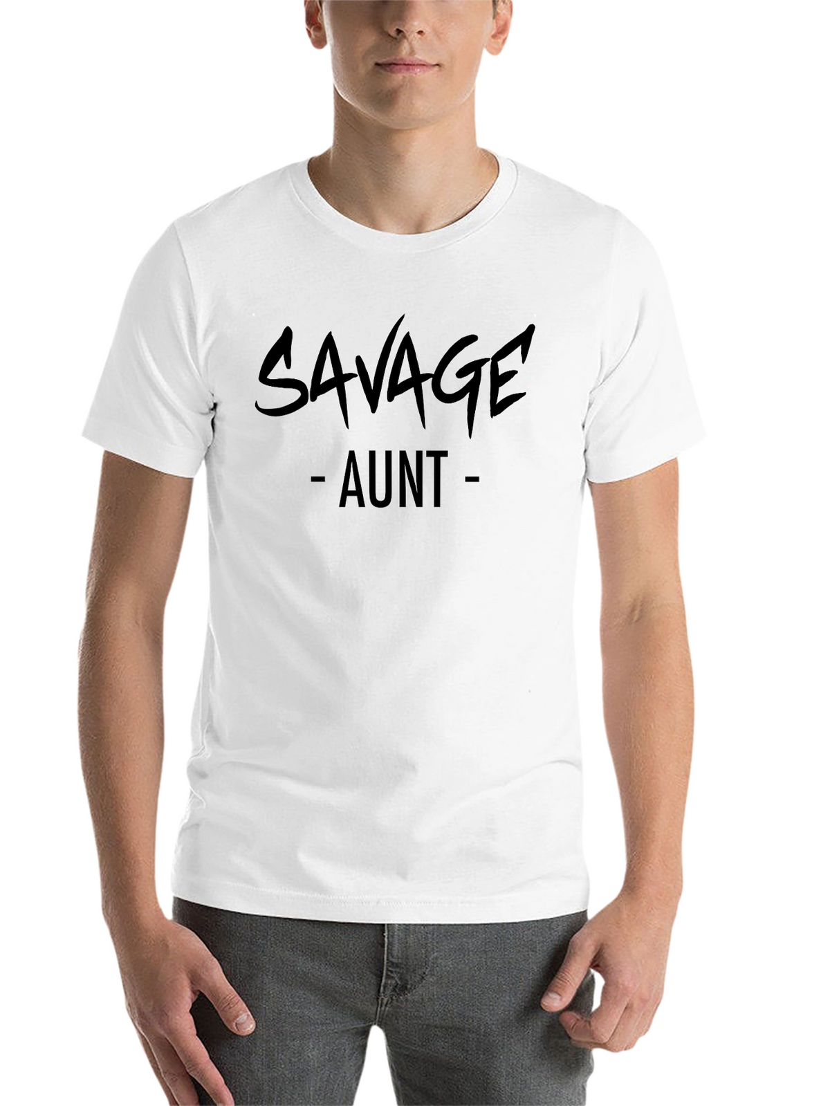Savage Aunt Graphic Tee - Black Casual T-Shirt