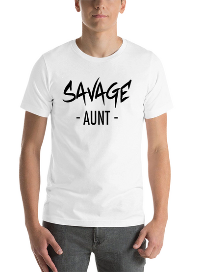 Savage Aunt Graphic Tee - Black Casual T-Shirt