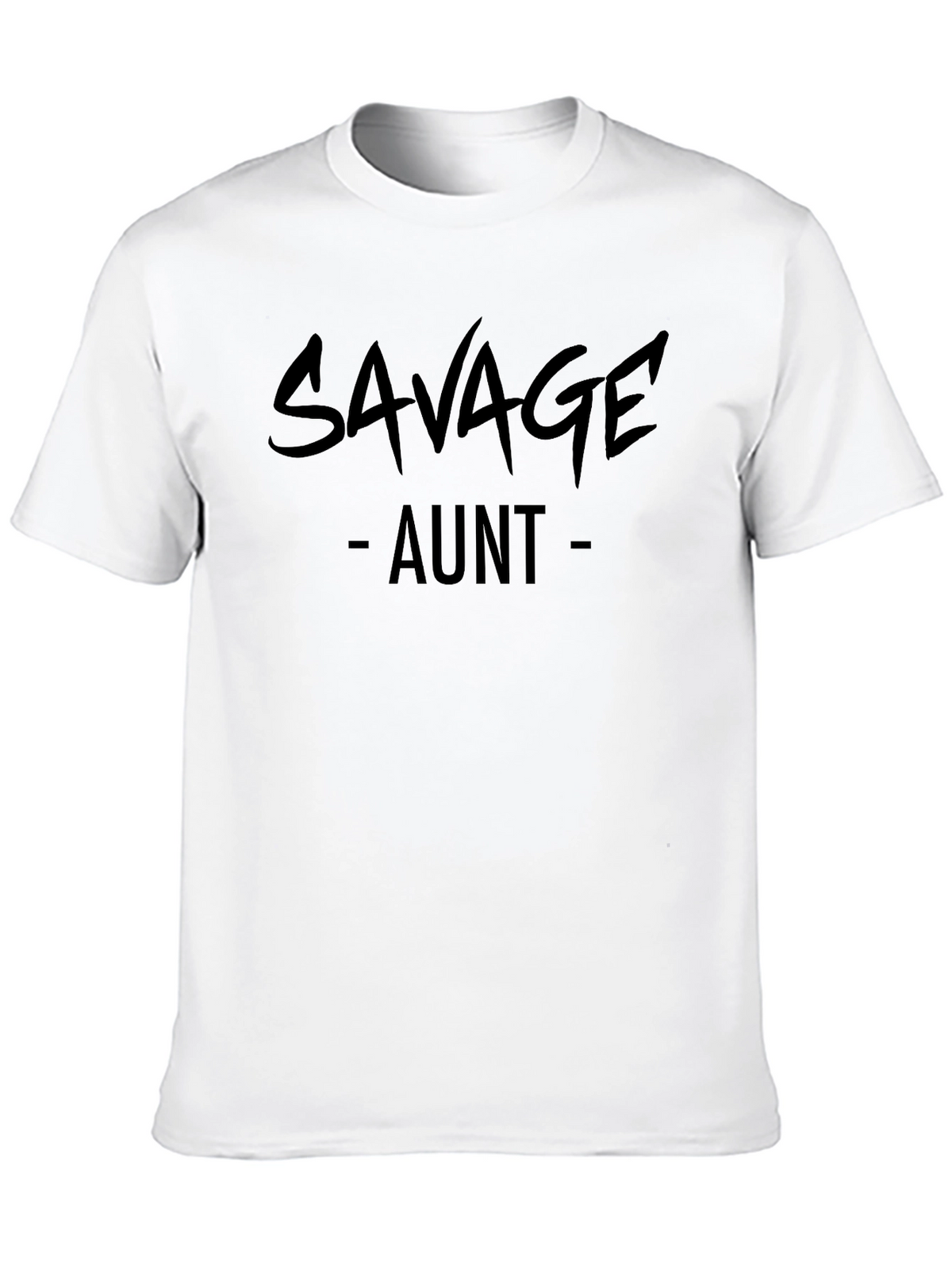 Savage Aunt Graphic Tee - Black Casual T-Shirt