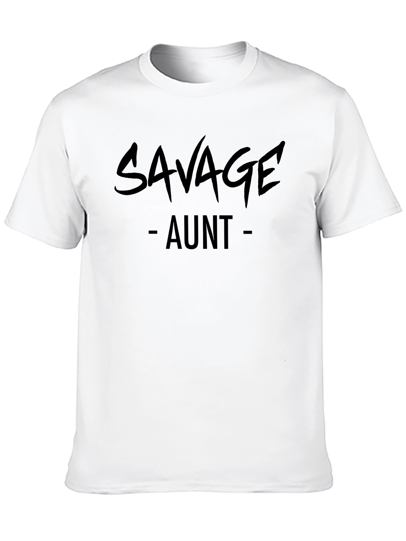 Savage Aunt Graphic Tee - Black Casual T-Shirt
