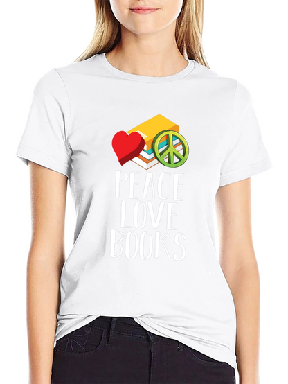 Peace Love Books Graphic T-Shirt