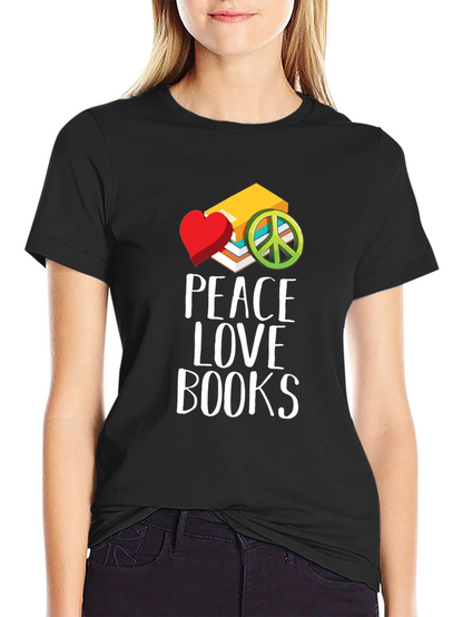 Peace Love Books Graphic T-Shirt