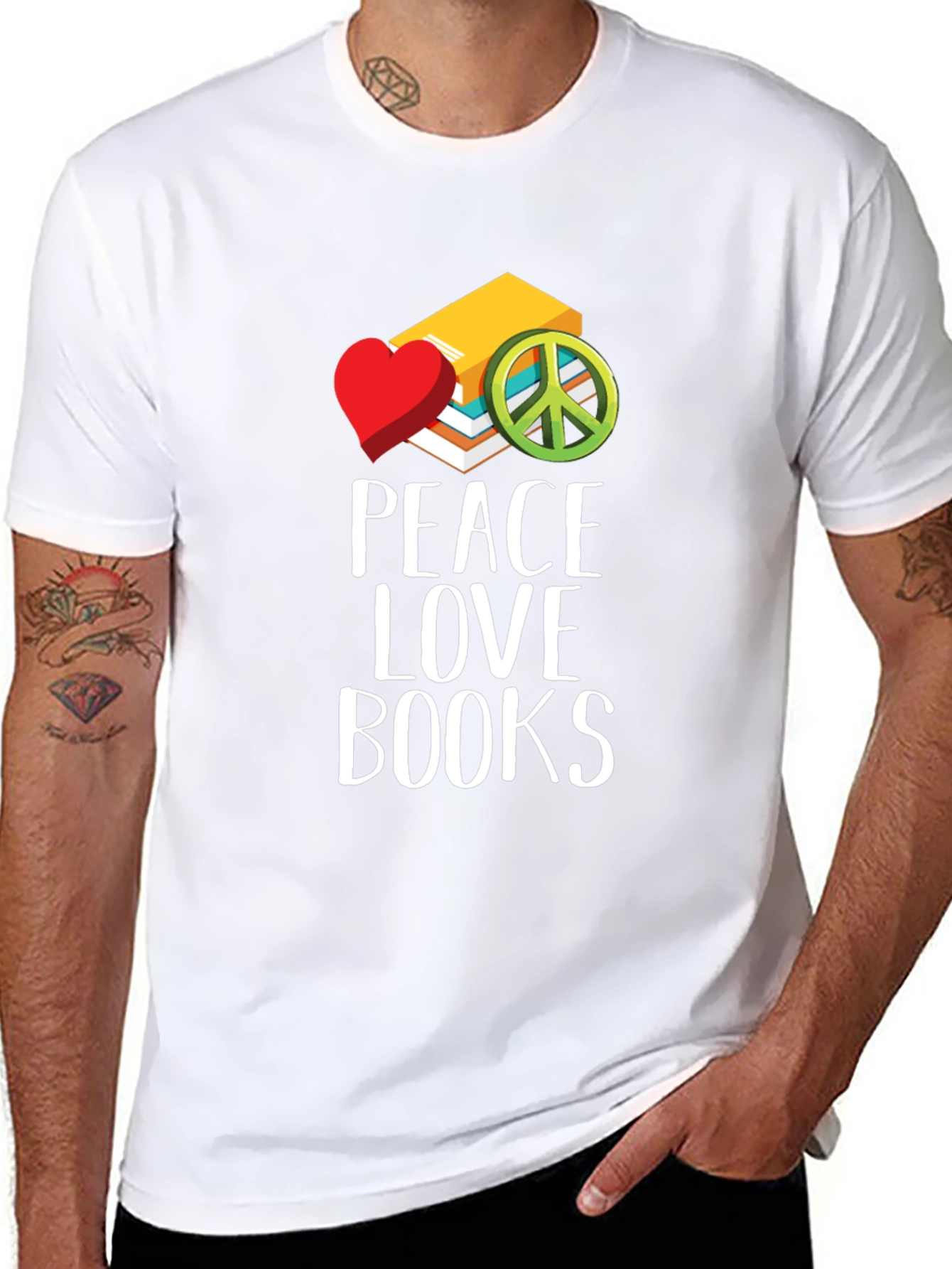 Peace Love Books Graphic T-Shirt