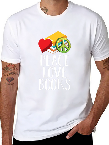Peace Love Books Graphic T-Shirt