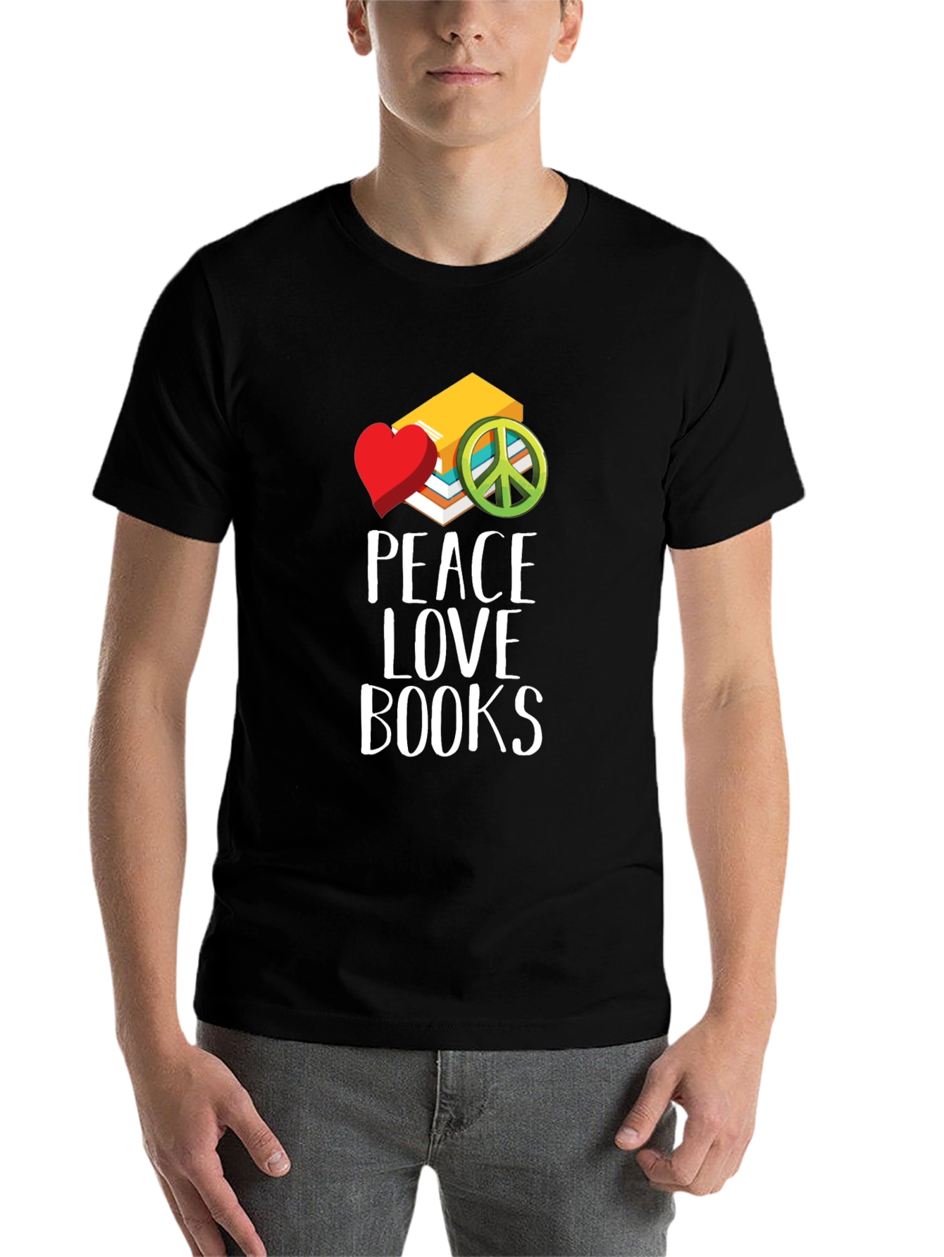 Peace Love Books Graphic T-Shirt