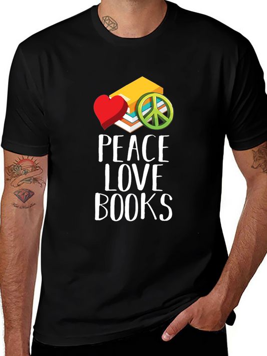 Peace Love Books Graphic T-Shirt