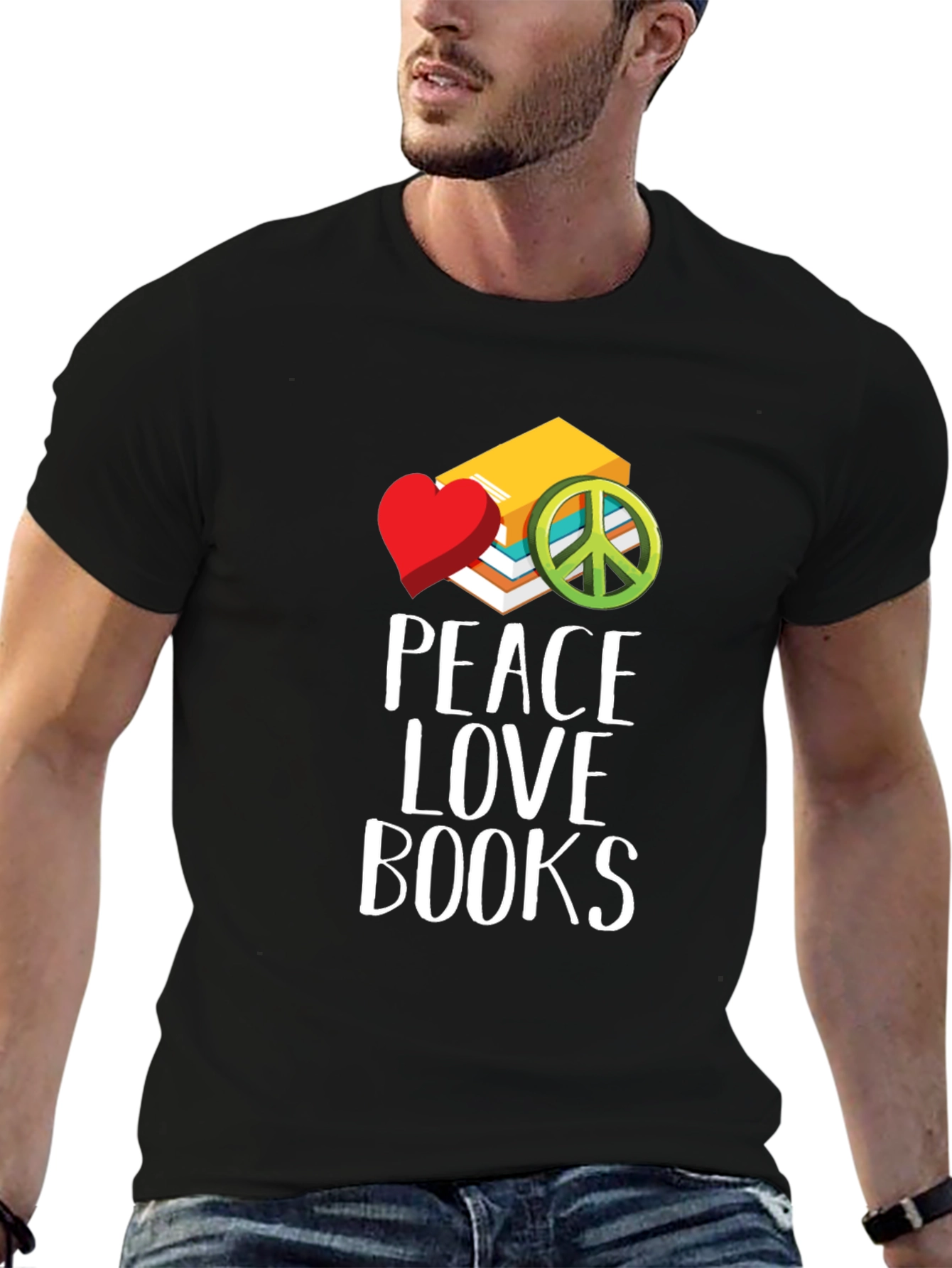 Peace Love Books Graphic T-Shirt