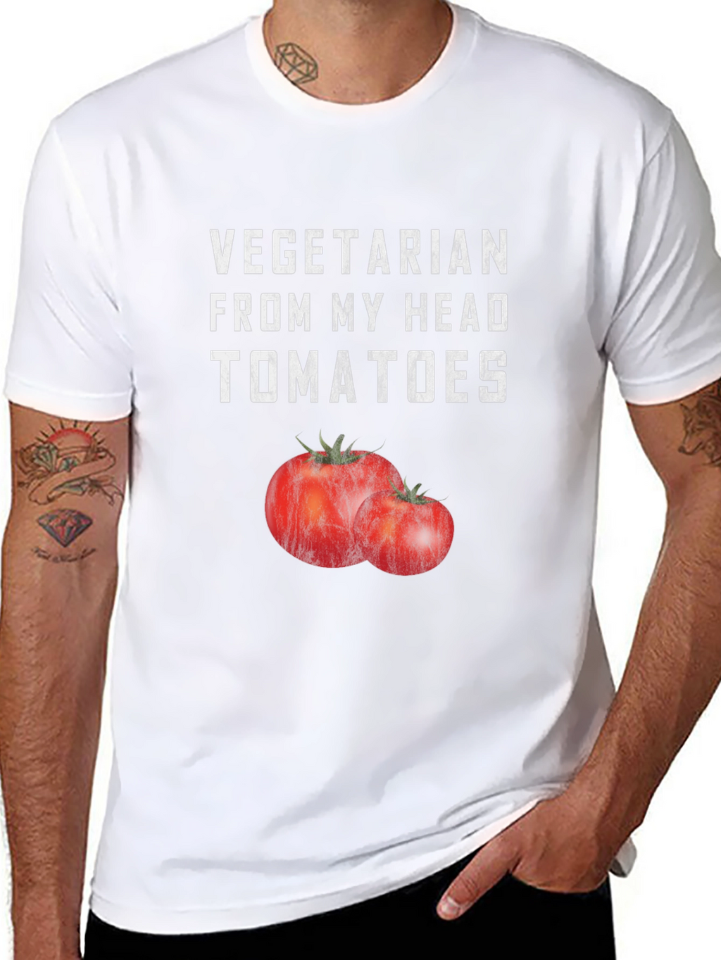 Vegetarian Tomato Graphic T-Shirt