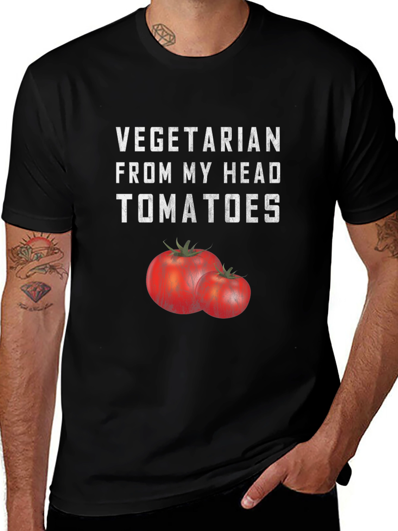 Vegetarian Tomato Graphic T-Shirt