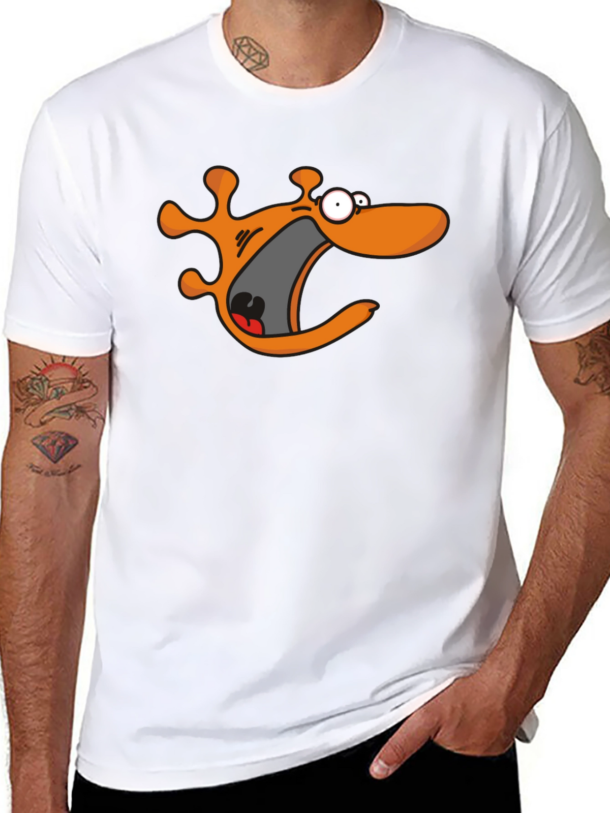 Cartoon Monster Black T-Shirt