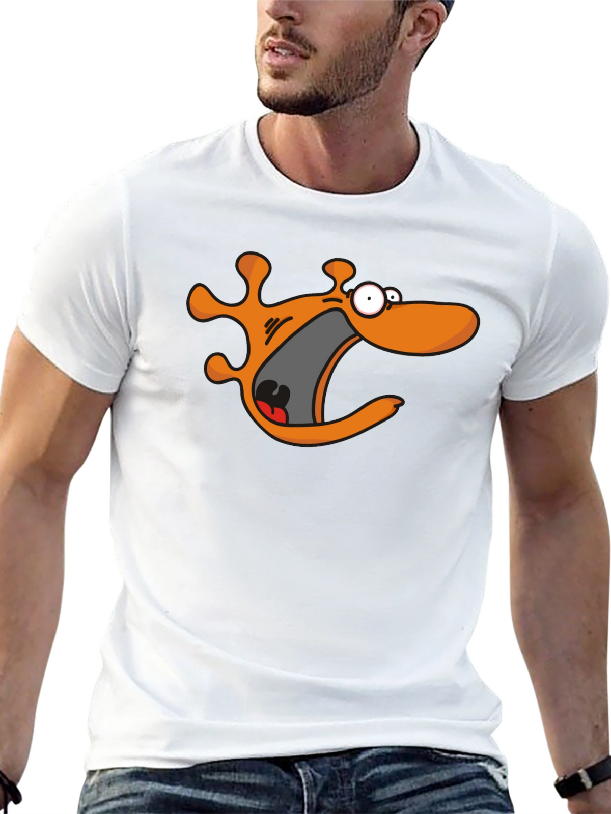 Cartoon Monster Black T-Shirt