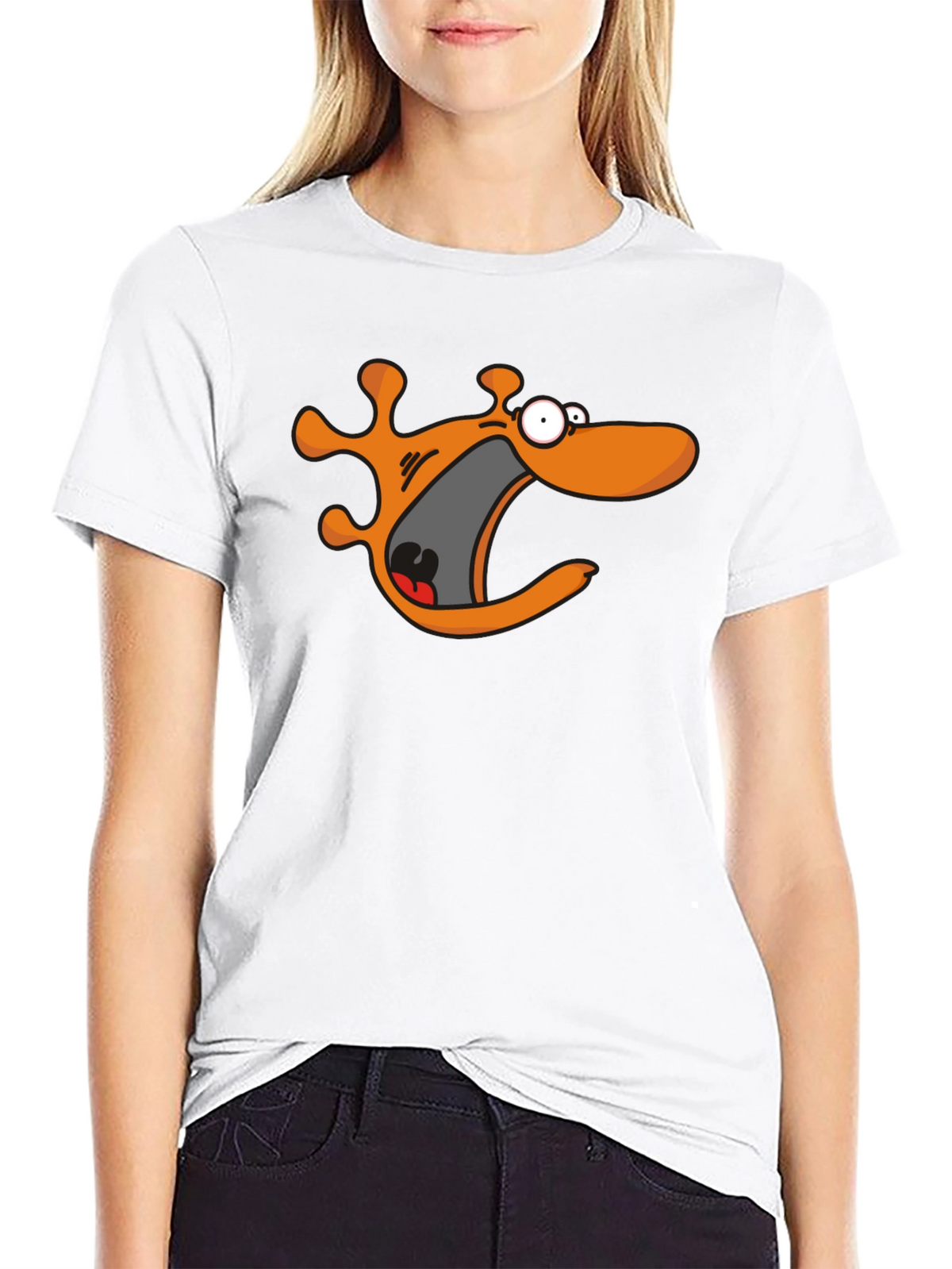 Cartoon Monster Black T-Shirt