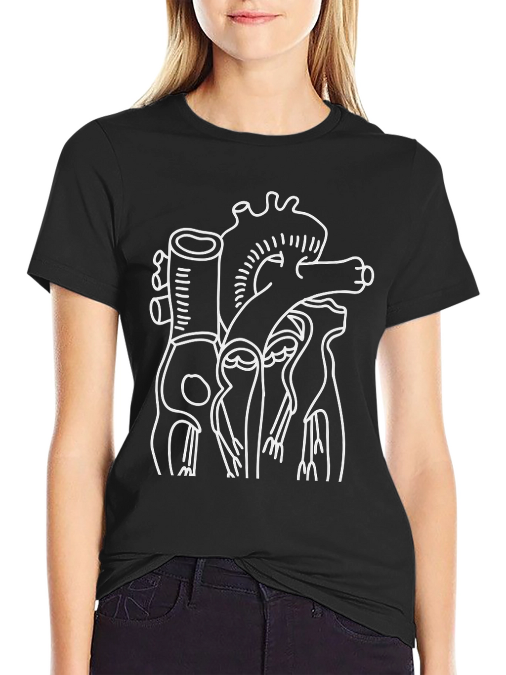 Anatomical Heart Graphic Tee - Black