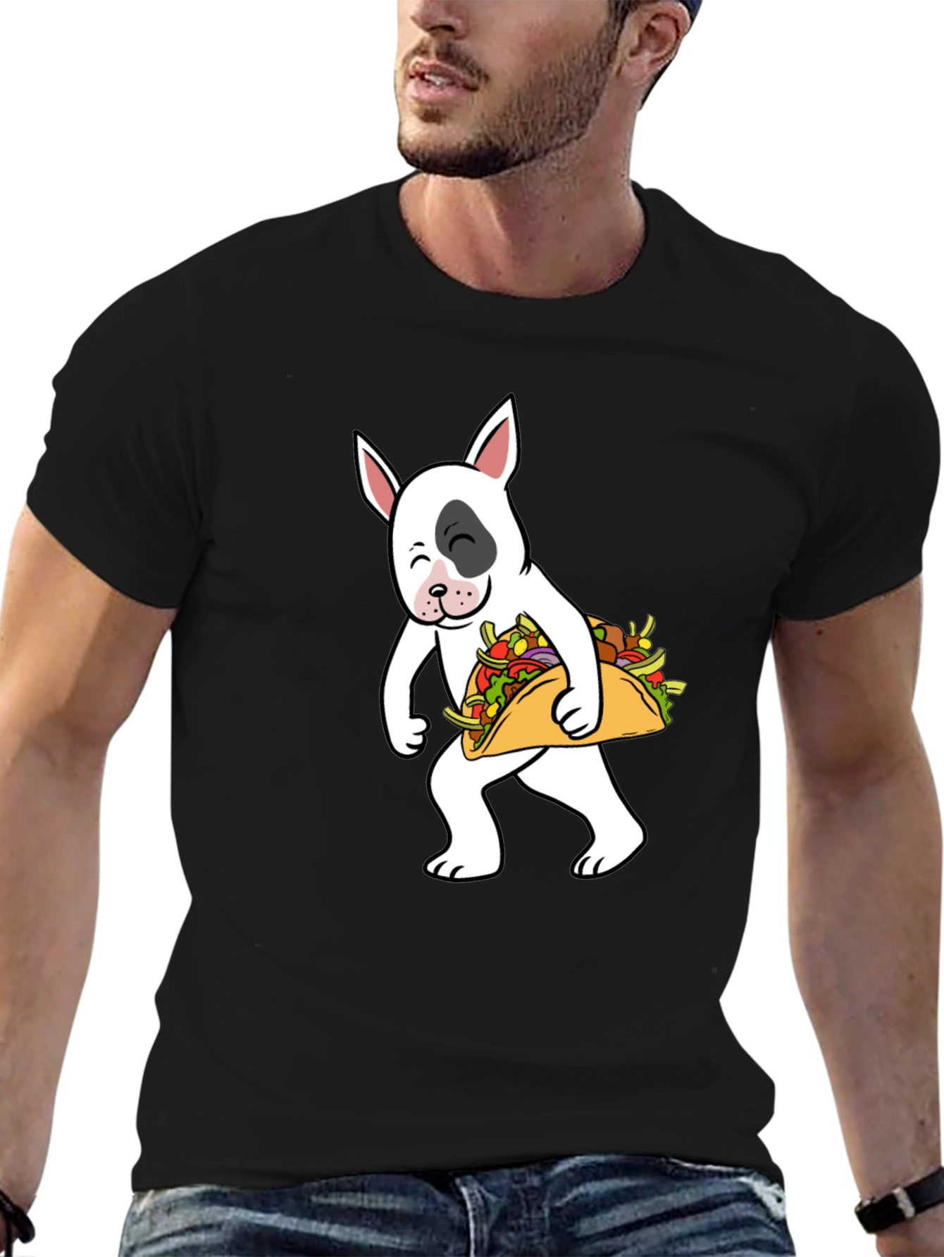 Dog Taco T-Shirt - Cute Cartoon Bull Terrier