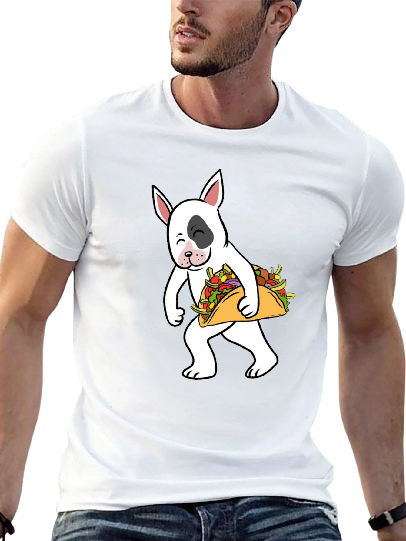 Dog Taco T-Shirt - Cute Cartoon Bull Terrier