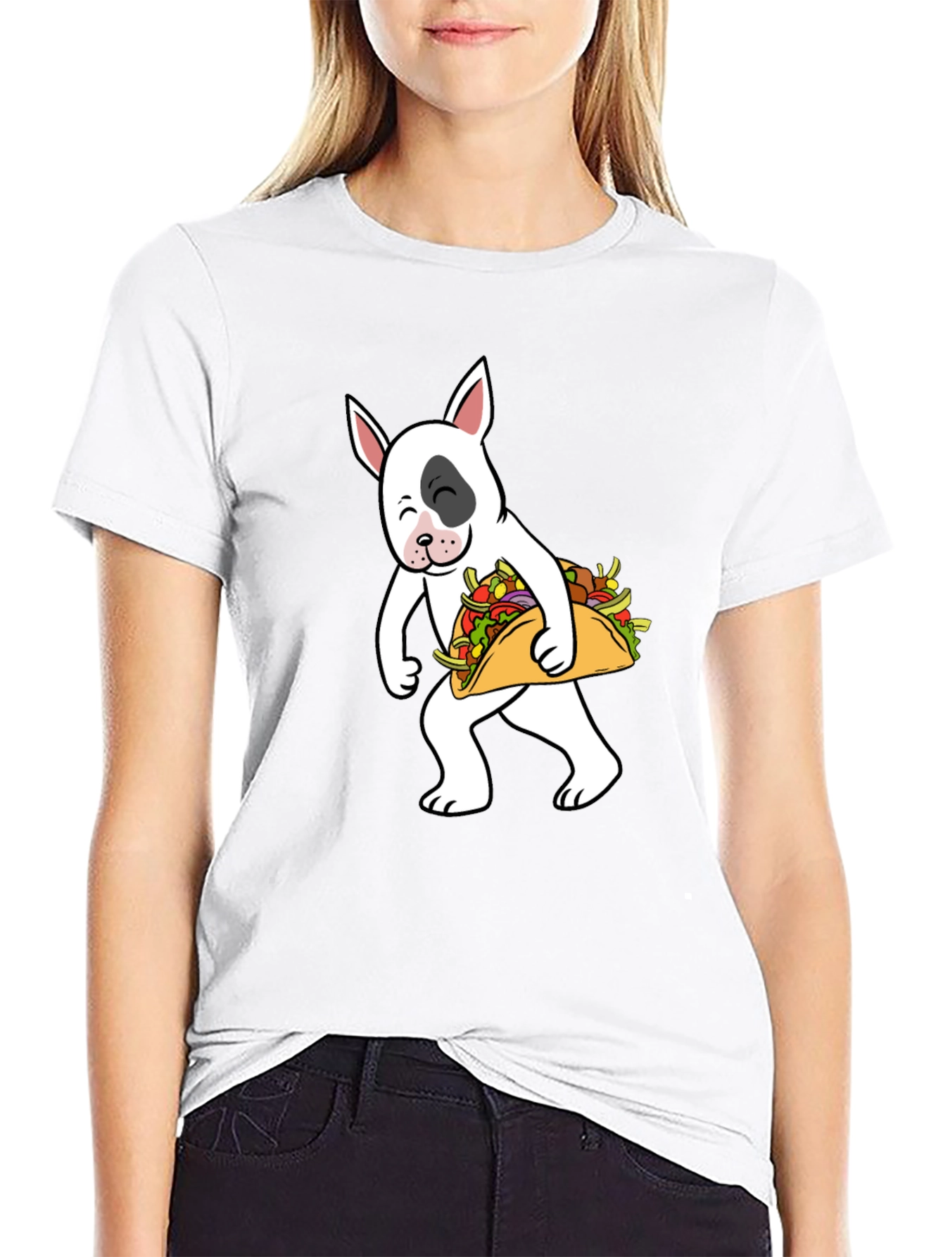 Dog Taco T-Shirt - Cute Cartoon Bull Terrier