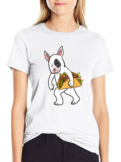 Dog Taco T-Shirt - Cute Cartoon Bull Terrier