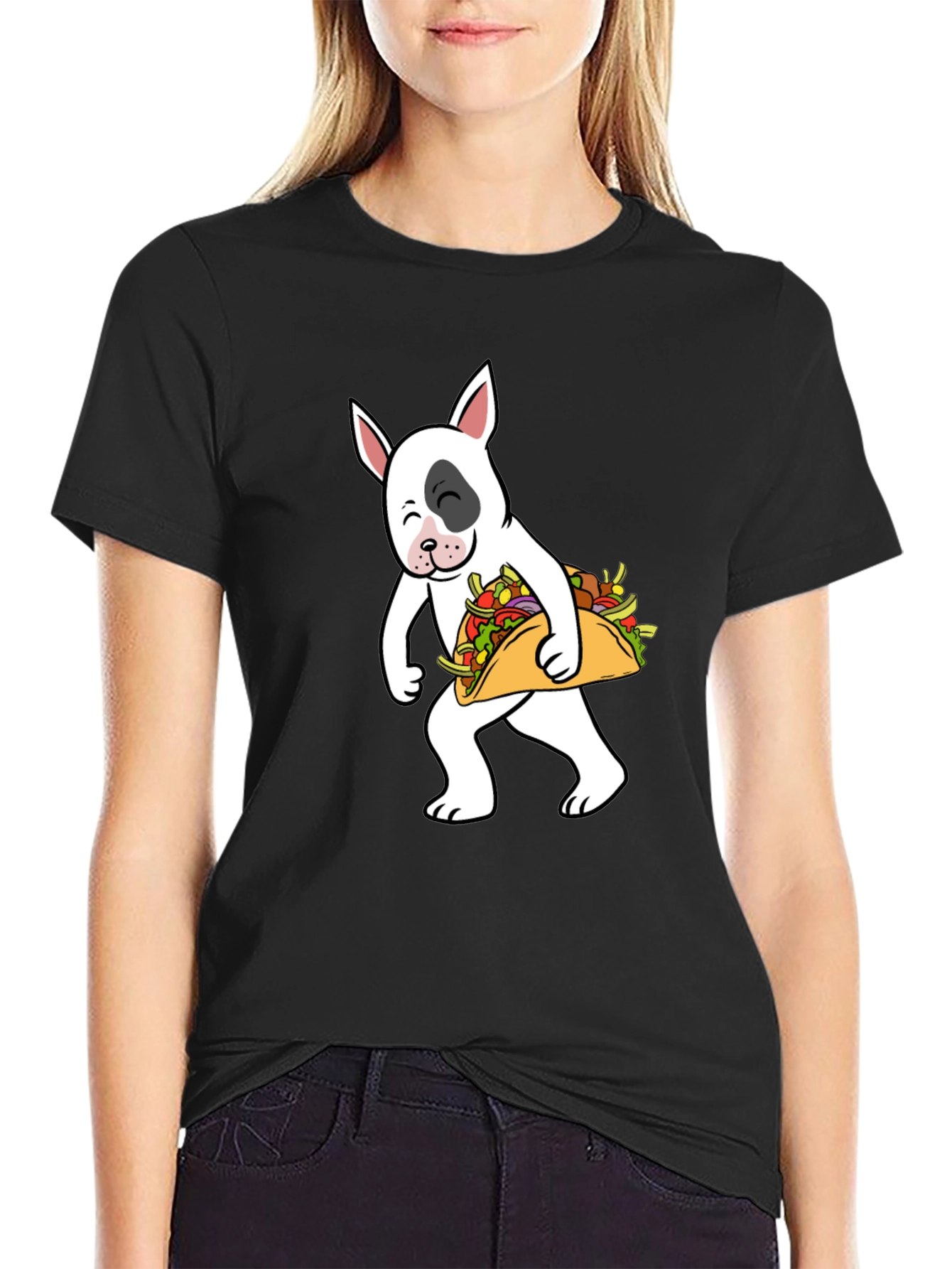 Dog Taco T-Shirt - Cute Cartoon Bull Terrier
