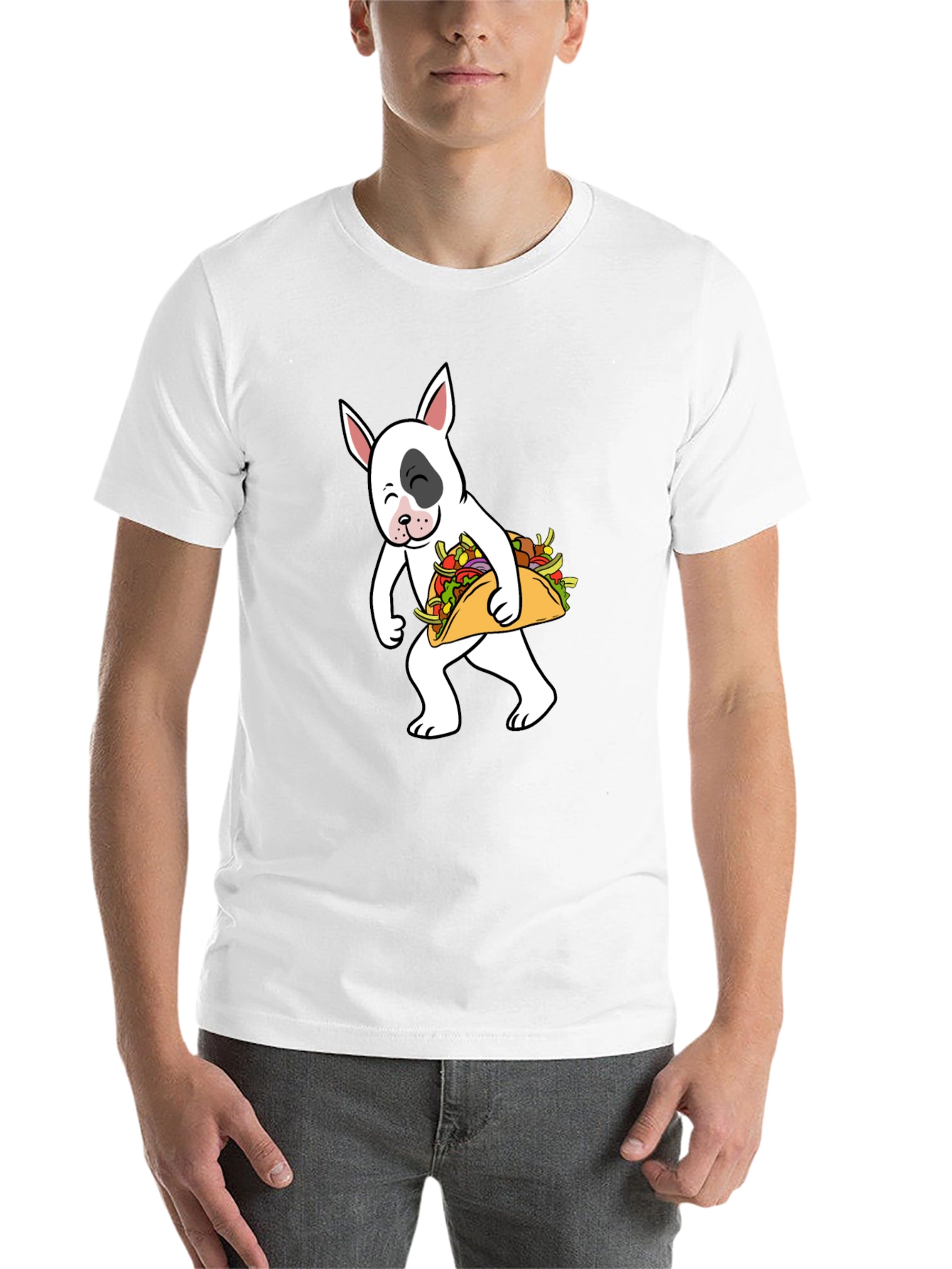 Dog Taco T-Shirt - Cute Cartoon Bull Terrier