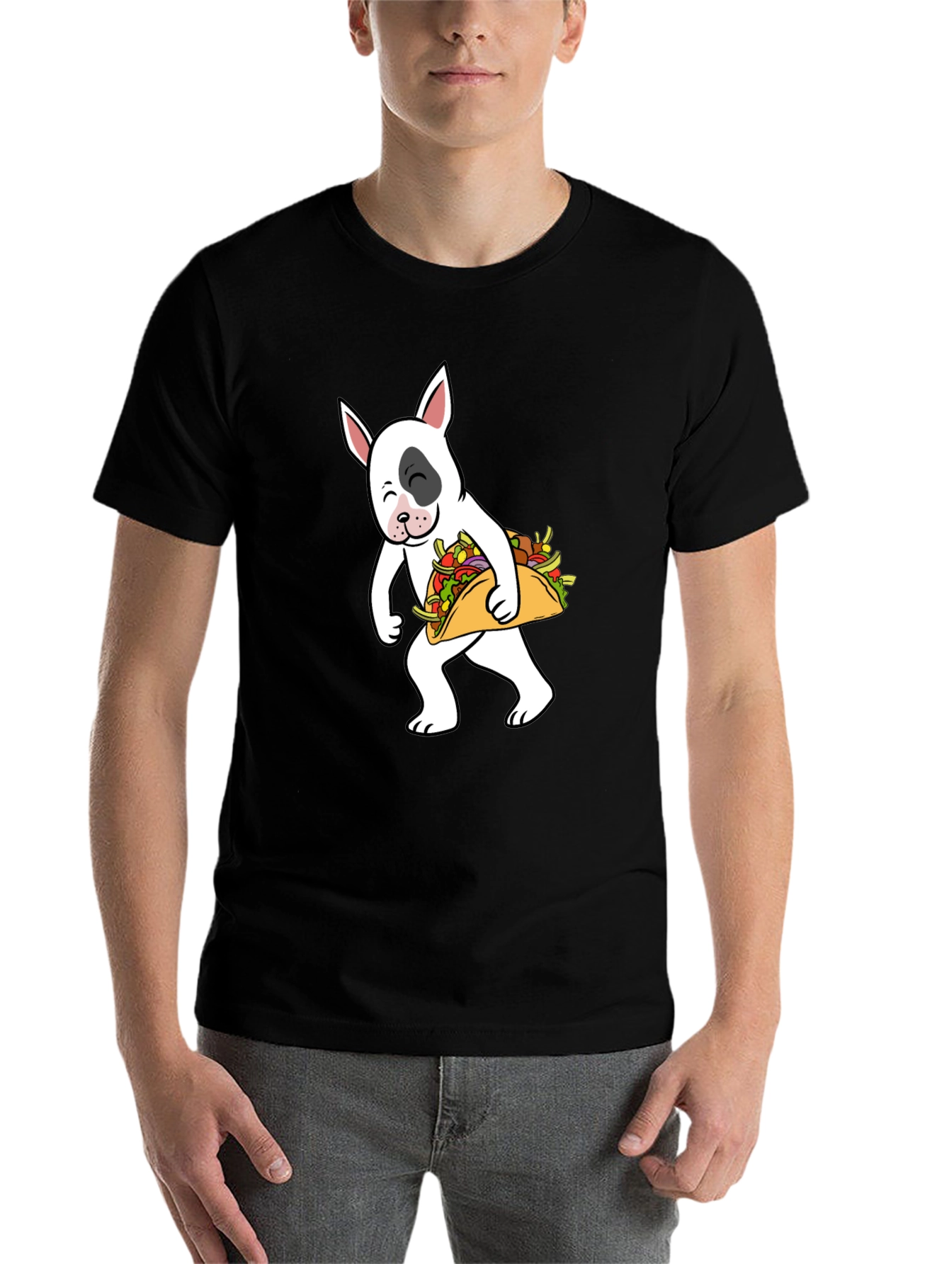 Dog Taco T-Shirt - Cute Cartoon Bull Terrier