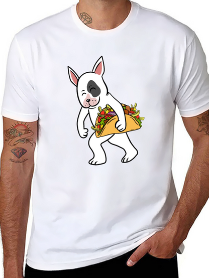 Dog Taco T-Shirt - Cute Cartoon Bull Terrier