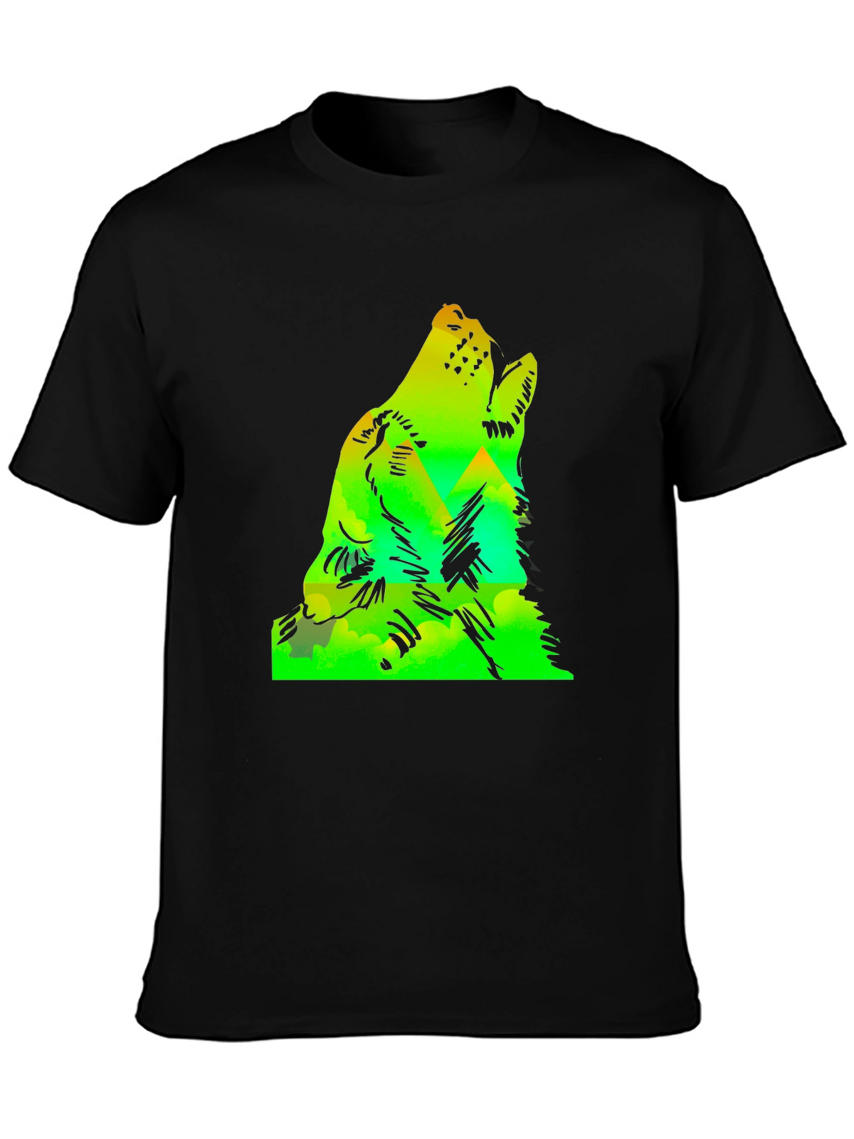 Wolf Howl Mountain Graphic Tee - Black