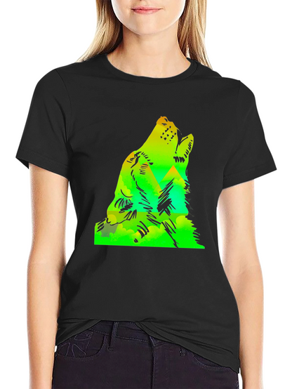 Wolf Howl Mountain Graphic Tee - Black