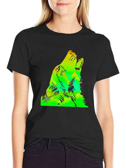 Wolf Howl Mountain Graphic Tee - Black