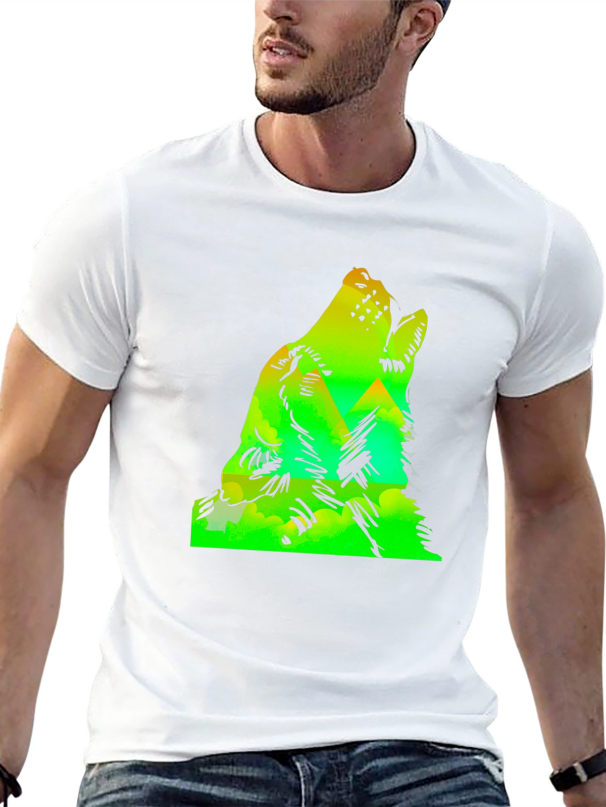 Wolf Howl Mountain Graphic Tee - Black
