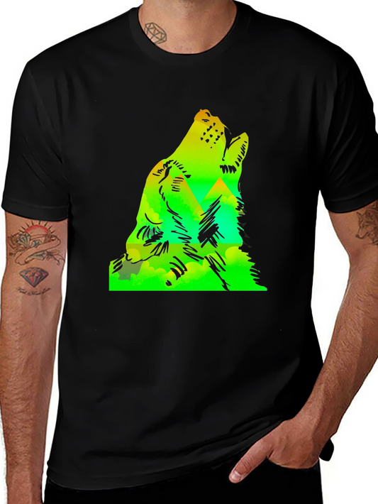 Wolf Howl Mountain Graphic Tee - Black