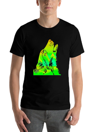 Wolf Howl Mountain Graphic Tee - Black
