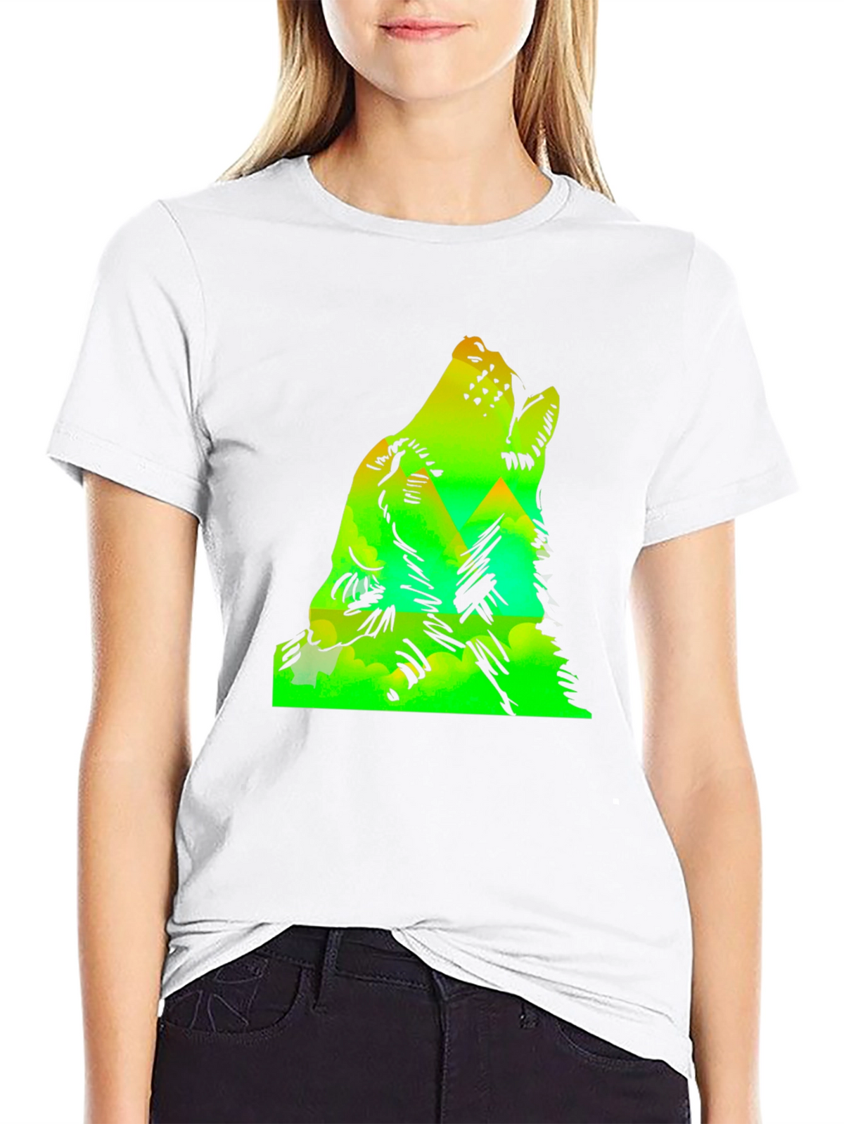Wolf Howl Mountain Graphic Tee - Black