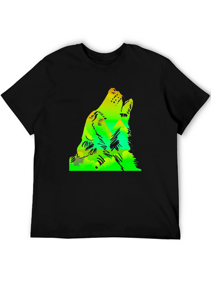 Wolf Howl Mountain Graphic Tee - Black