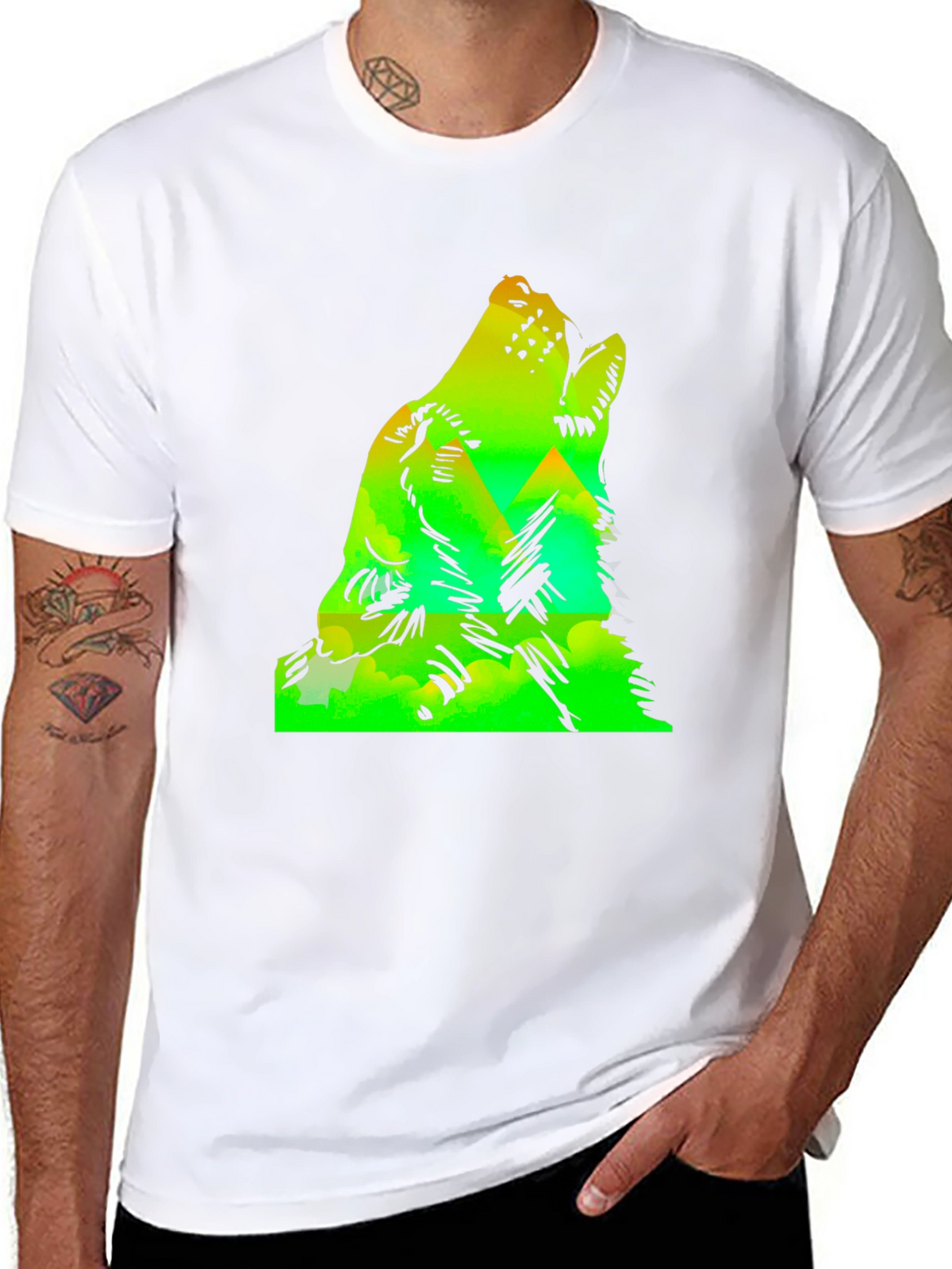 Wolf Howl Mountain Graphic Tee - Black