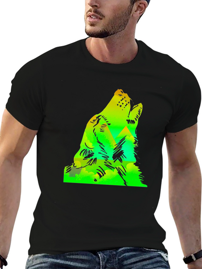 Wolf Howl Mountain Graphic Tee - Black