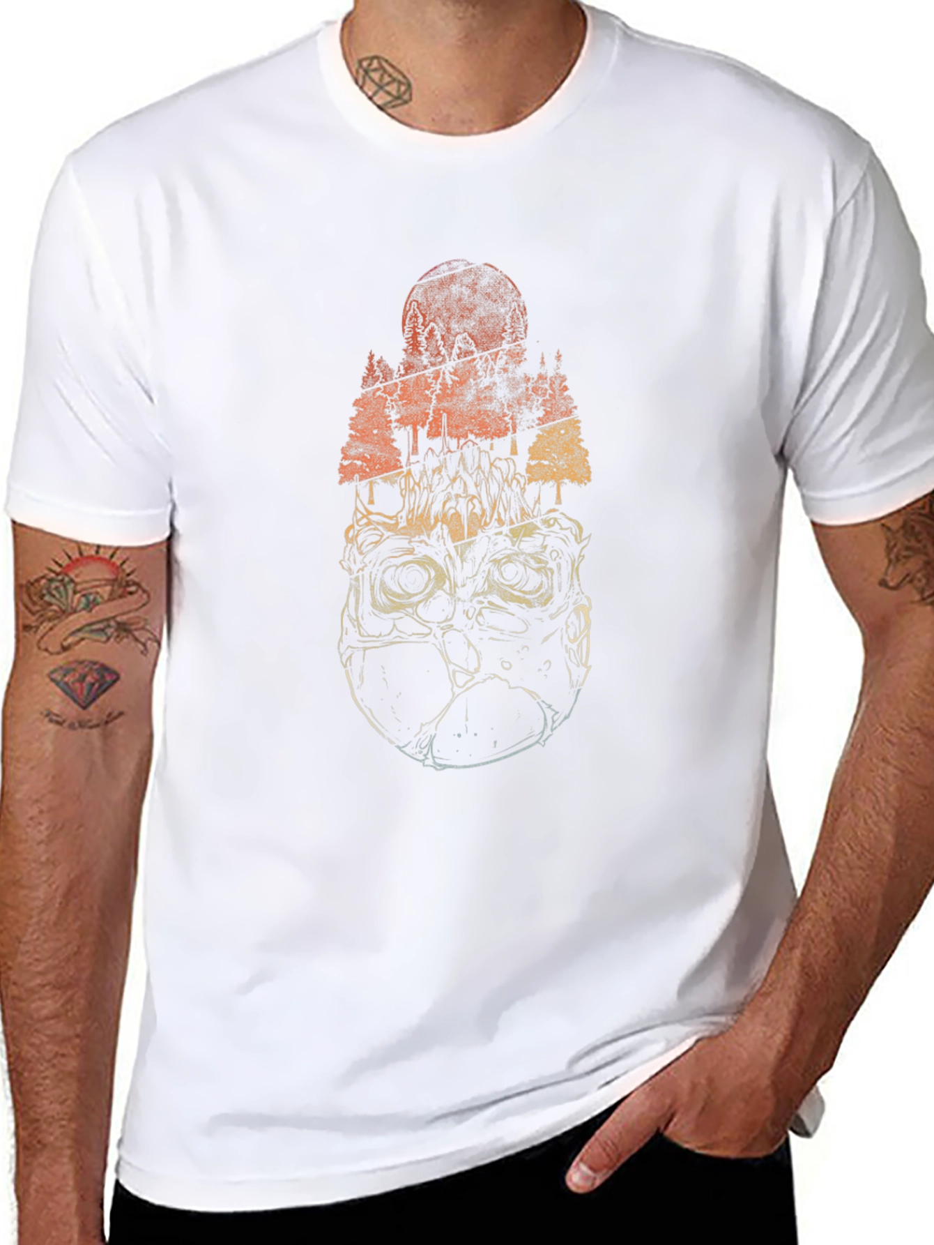Skull Forest Graphic Tee - Black