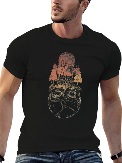 Skull Forest Graphic Tee - Black