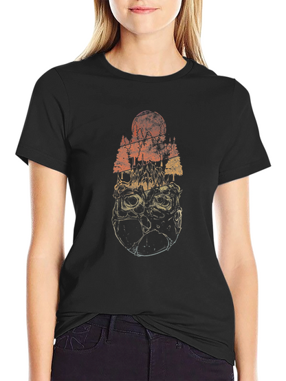Skull Forest Graphic Tee - Black