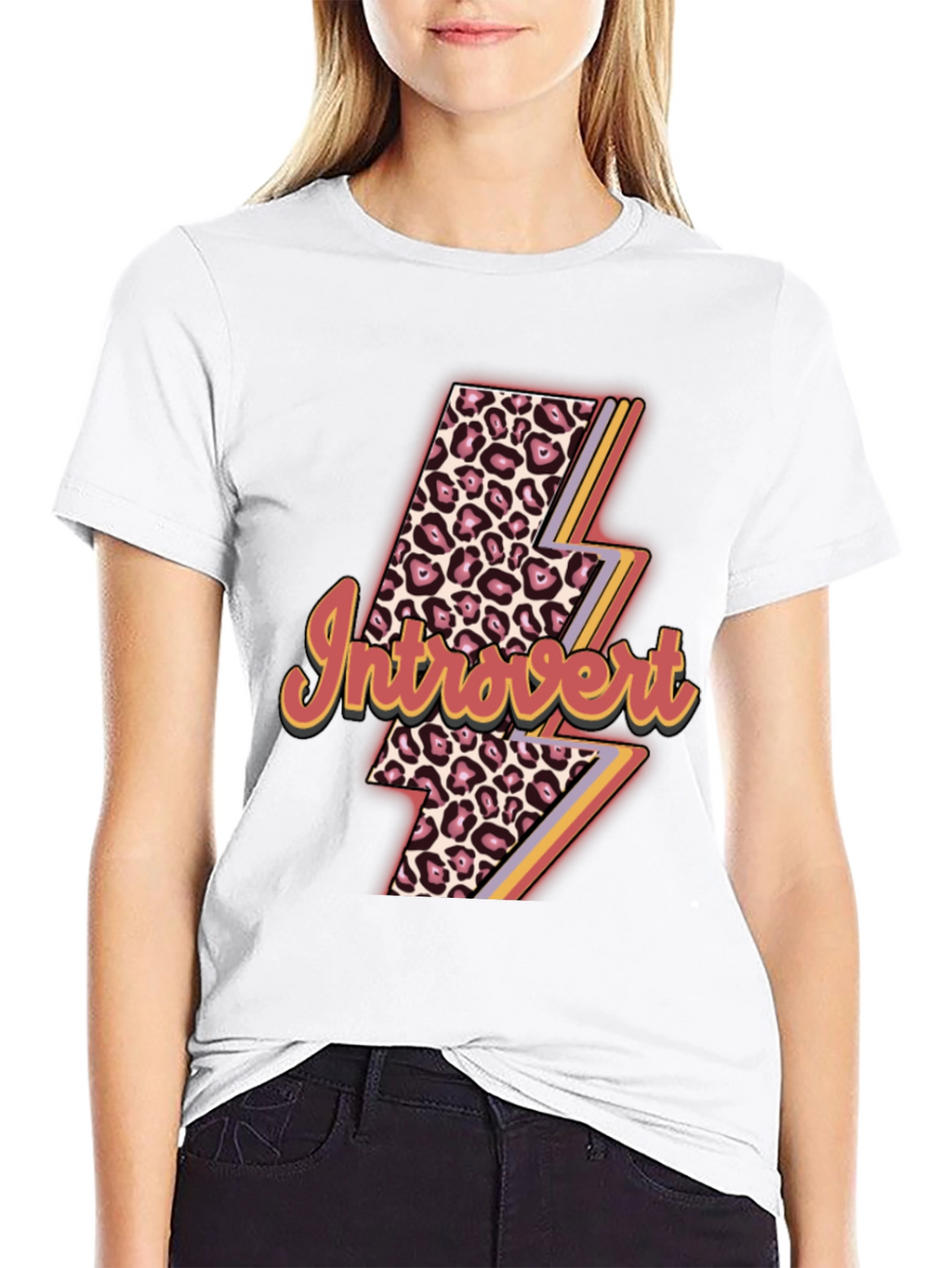 Introvert Leopard Lightning Bolt T-Shirt