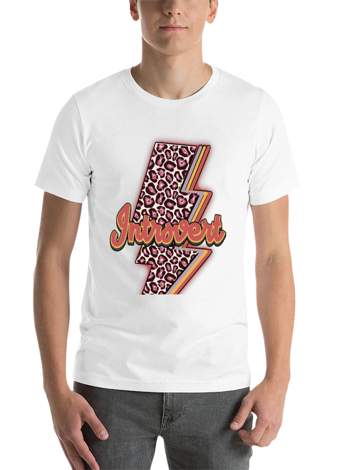 Introvert Leopard Lightning Bolt T-Shirt