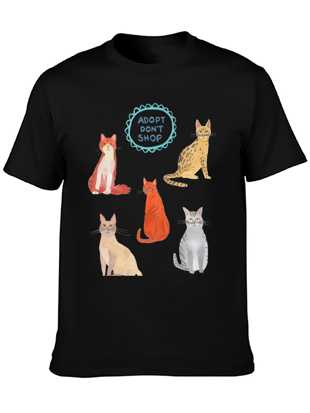 Adopt Dont Shop Cat Graphic T-Shirt