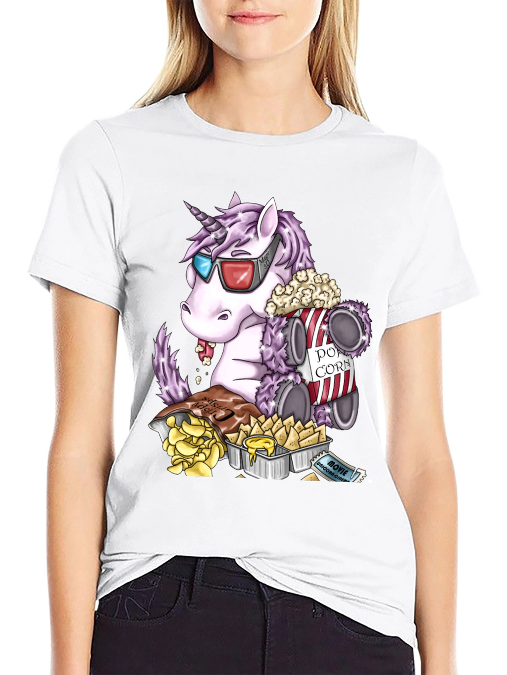 Unicorn Movie Night Graphic Tee