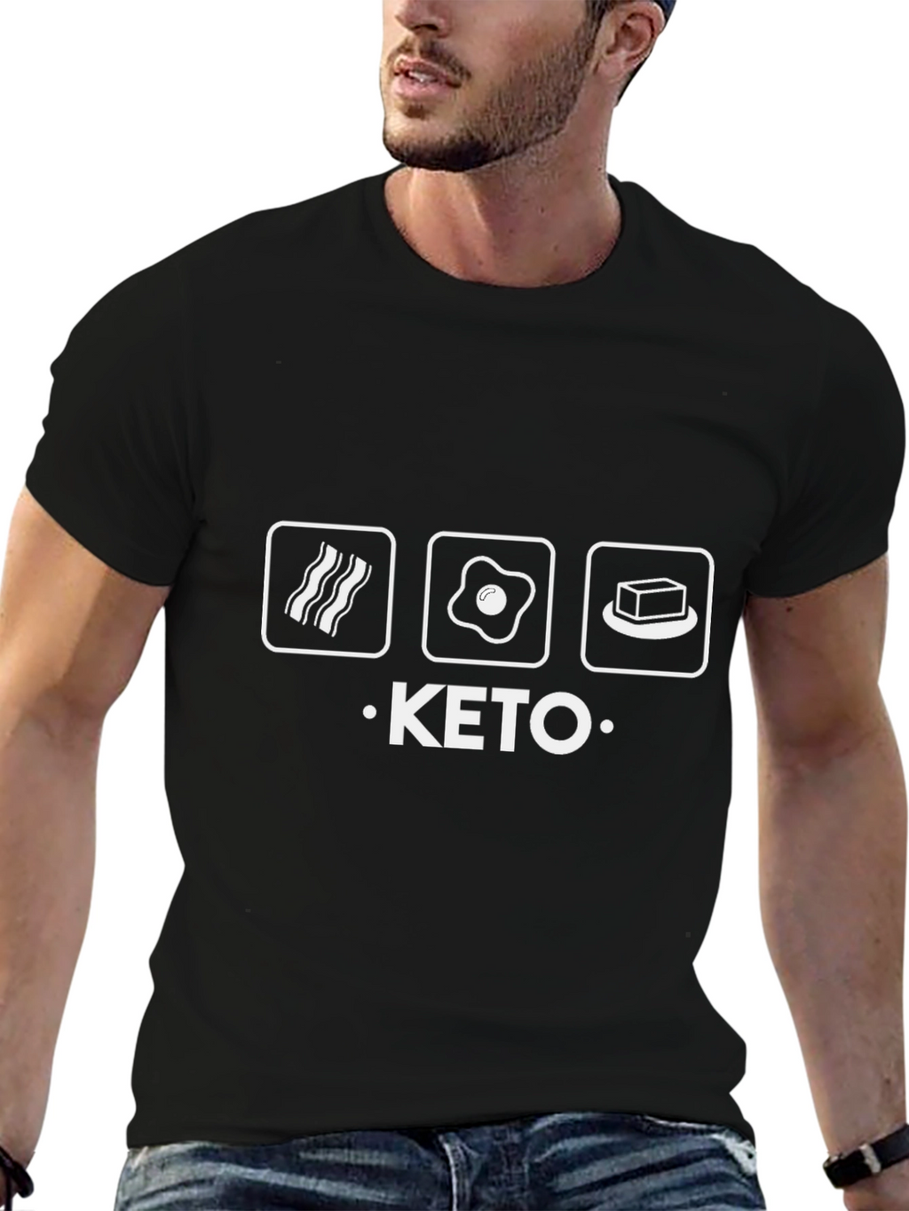 Keto Diet T-Shirt Bacon Egg Butter Funny Tee