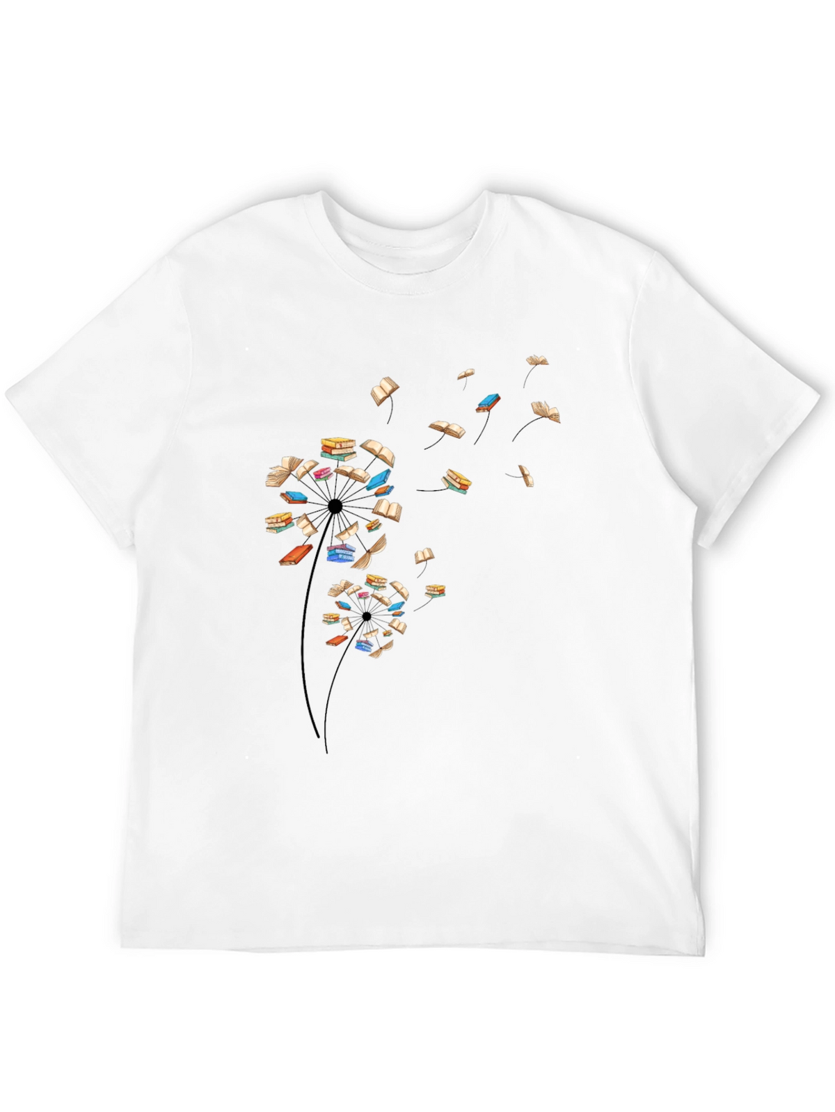 Book Dandelion T-Shirt - Literary Black Tee