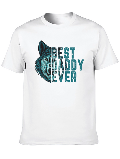 Best Daddy Ever Wolf Graphic T-Shirt